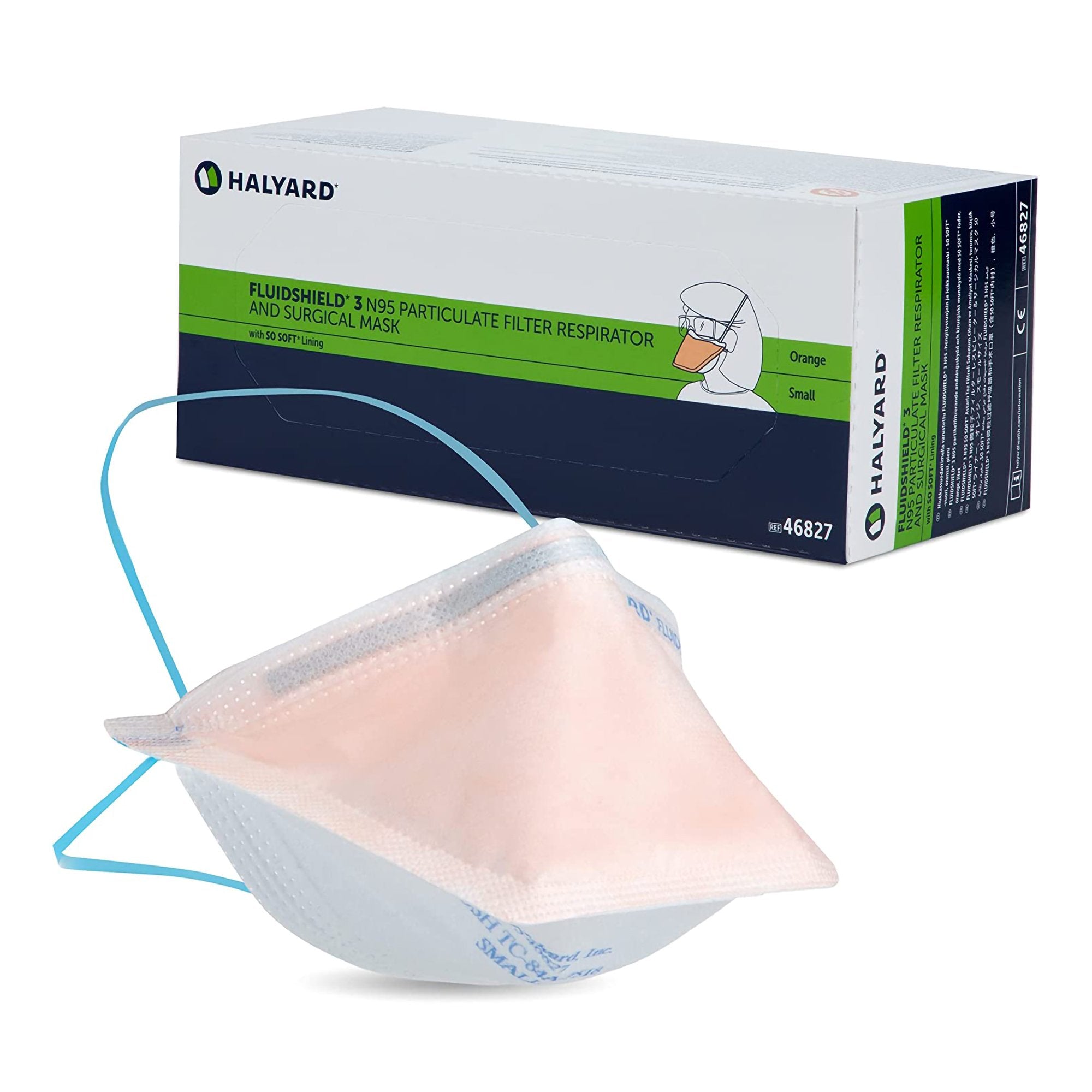 Halyard Filter Respirator & Surgical Mask, Polyurethane Headband
