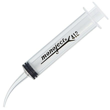 Dental Monoject 412 Disposable Impression Syringes Curved Tip 12 mL Bx/50