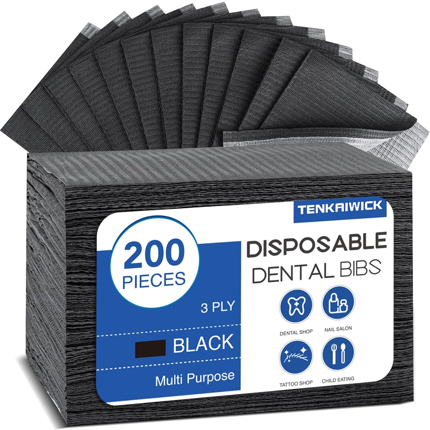 Patient Bibs 2-ply 13x18 500/bx - MARK3