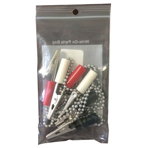 Bib Clips - Chain - Assorted: Red, Black, White - Pk/3