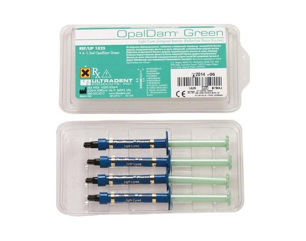 Ultradent OpalDam Green 4 × 1.2 mL Syringe Refill