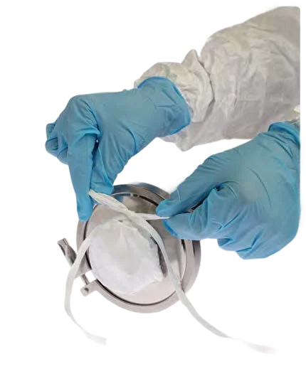 Sterile Bioburden Free Tiny Muffs with Skirt - Tyvek 1422A Fabric