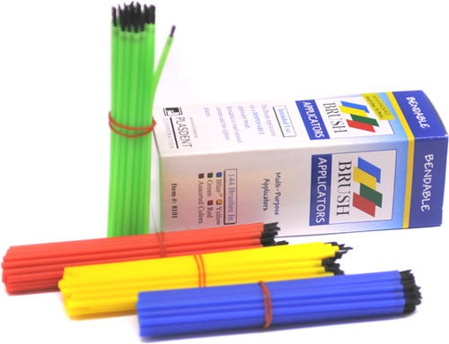 Plasdent Brush Applicators In Blue; Yellow; Green; Red; & Assorted (144Pcs/Box)