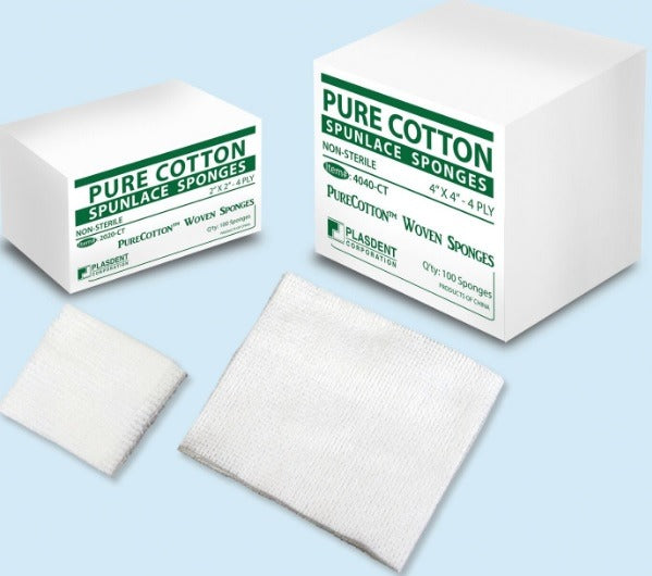 Plasdent Pure Cotton Spunlace Sponges