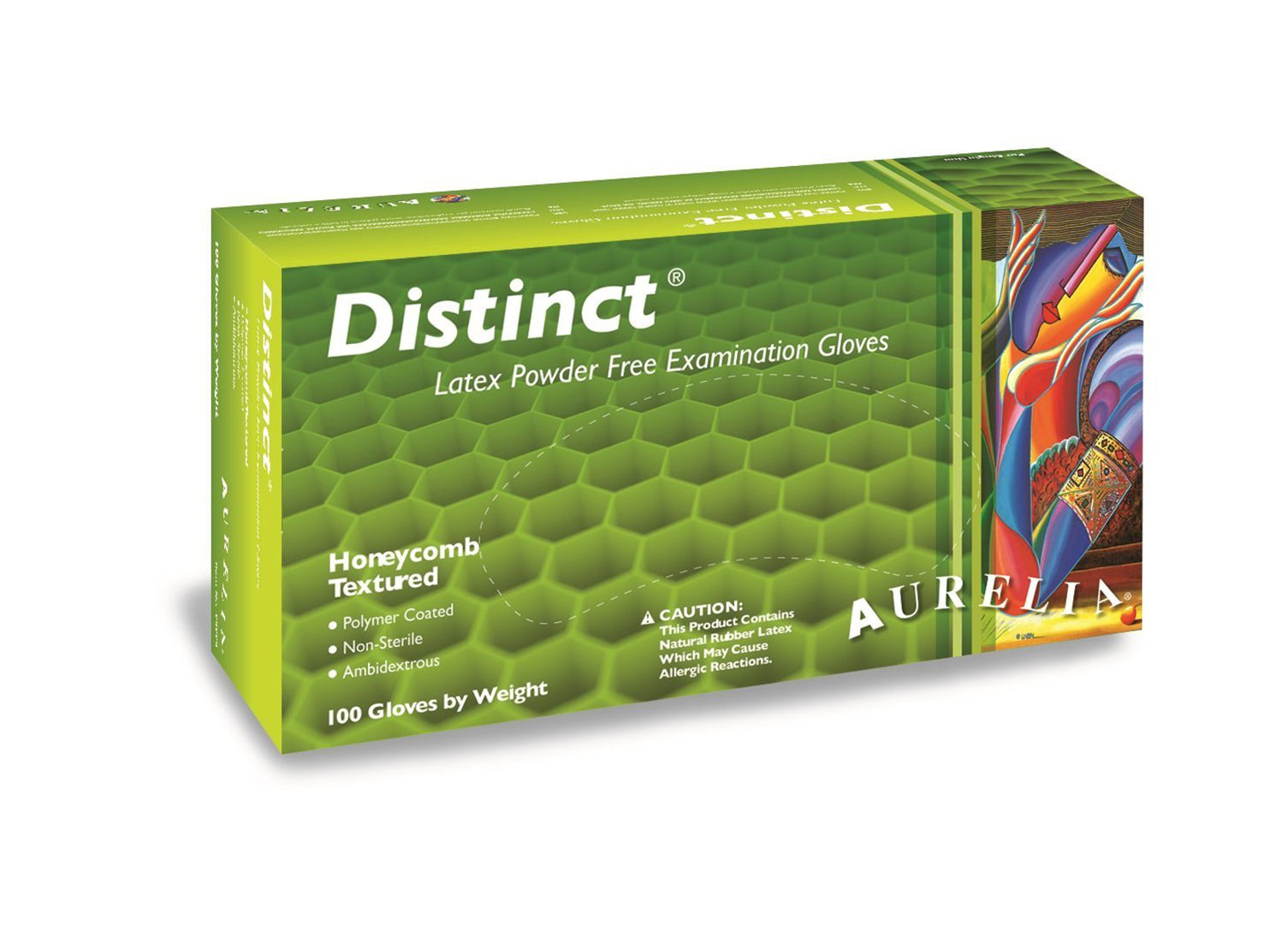 Aurelia Latex Powder Free Polymer Coated Gloves - Distinct