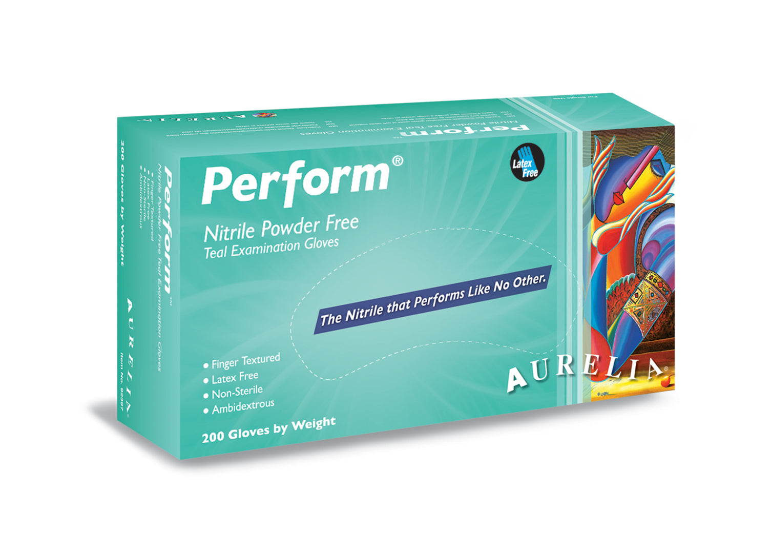 Aurelia Nitrile Teal Gloves - Perform