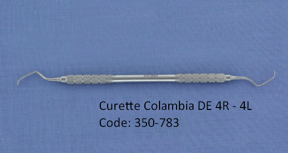 Columbia Curette 4R/4L Double End Hollow Handle