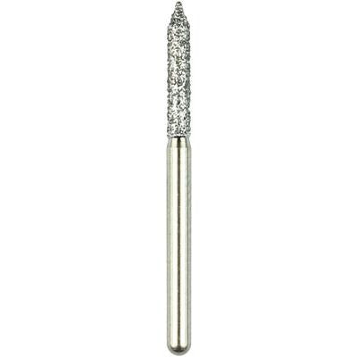 Robot® Point Diamond Burs – FG, Medium, White, Cylinder Round End, #130, 1.6 mm Diameter, 8.0 mm Length