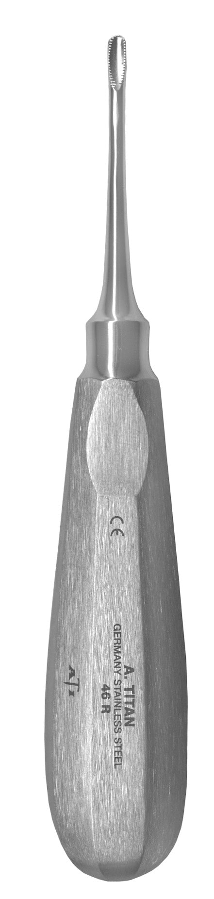 46R Molar Elevator Angled with Serrations