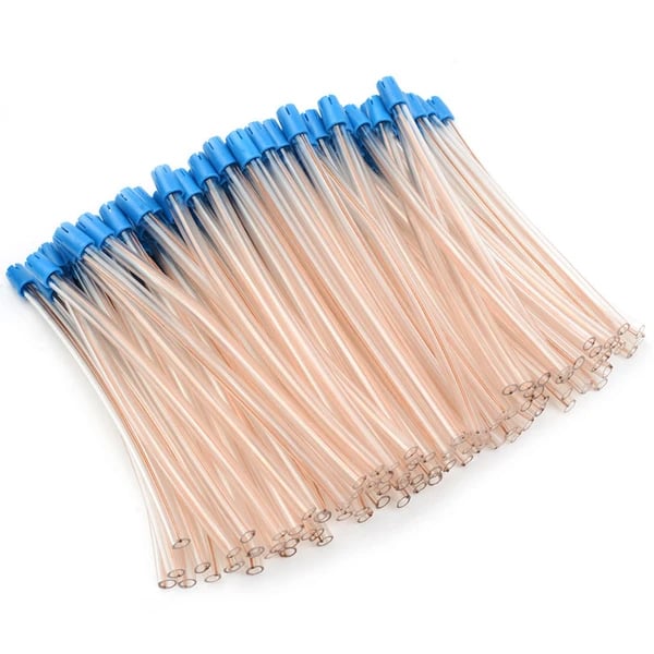 Safe-Dent Saliva Ejectors - Clear Blue Tip. Bendable. 100/Box
