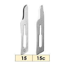 Surgical Blades #15, Sterile, Stainless Steel, Pk/100 (10 packs of 10)