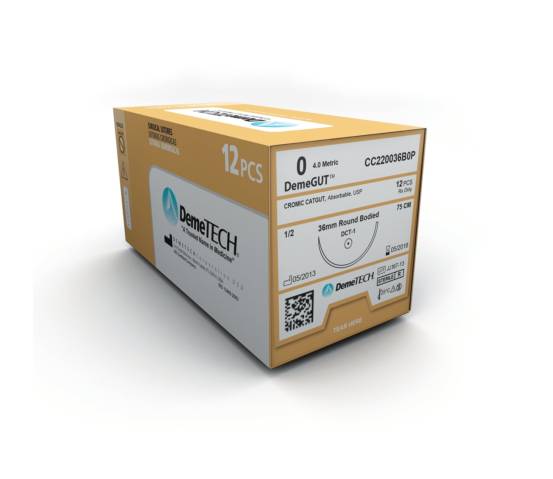 DemeTECH Chromic Catgut Sutures 12/bx