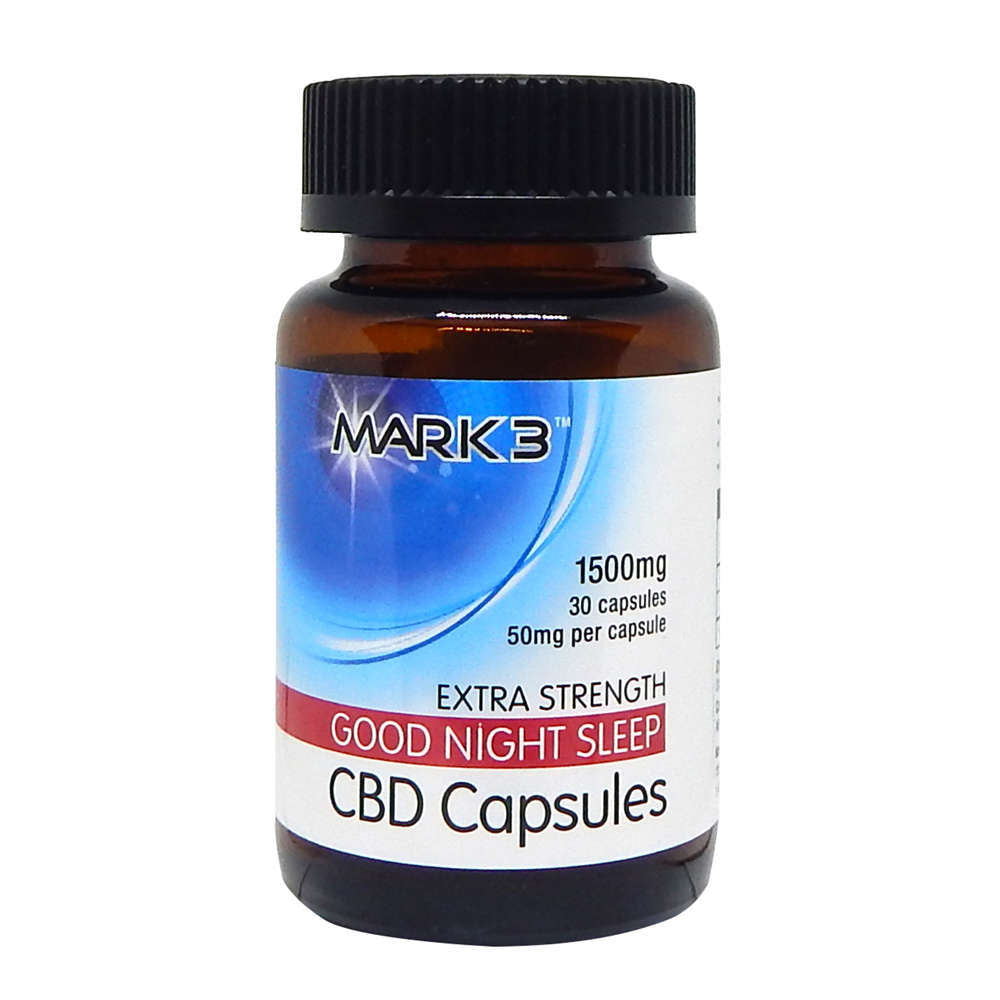 Good Night Sleep - Full Spectrum CBD Capsules Extra Strength 1500mg 30/bottle (50mg per Capsule)
