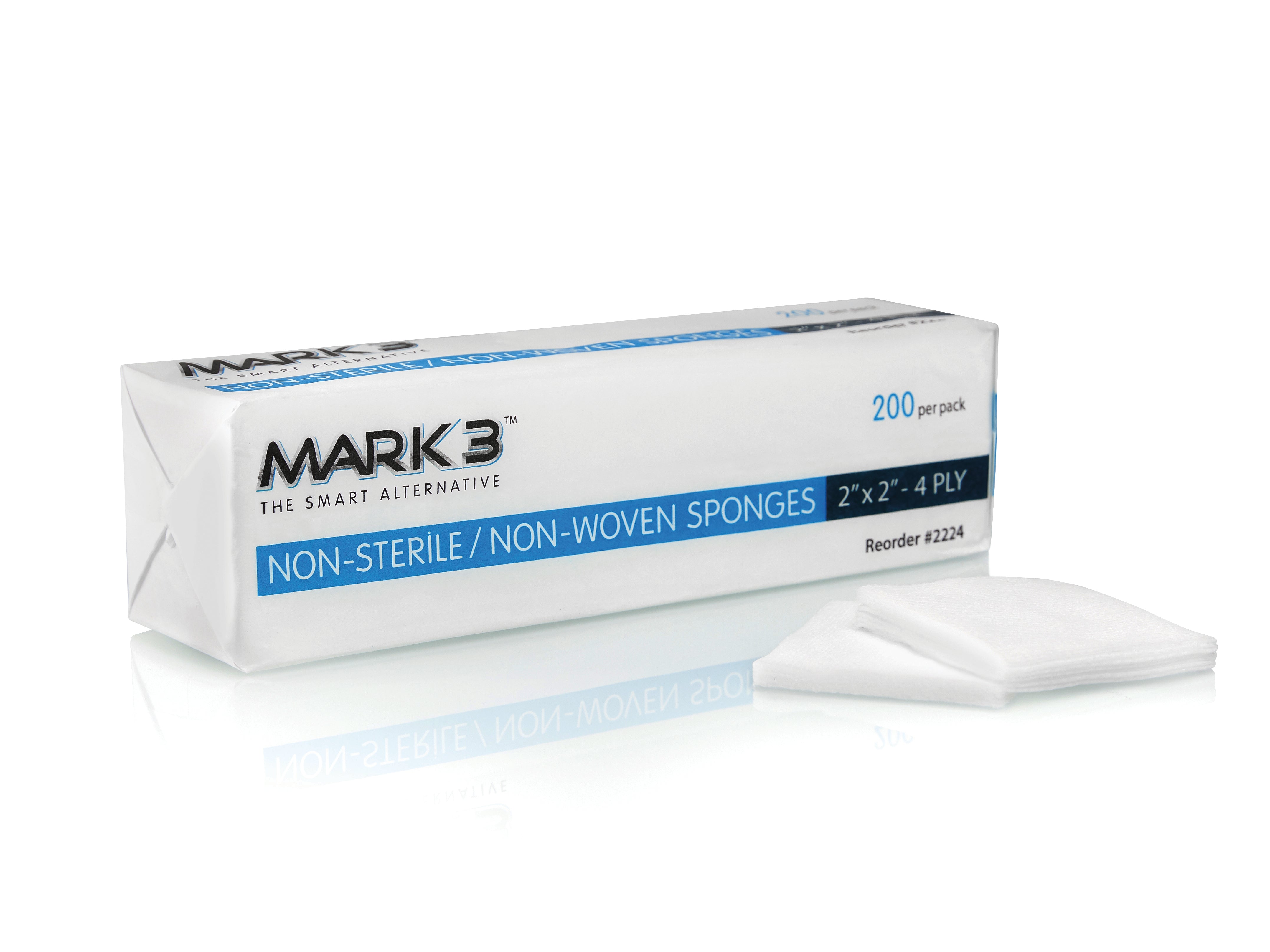 Non-Woven Gauze Sponges Non Sterile 4-ply - 5000 and 2000/cs MARK3