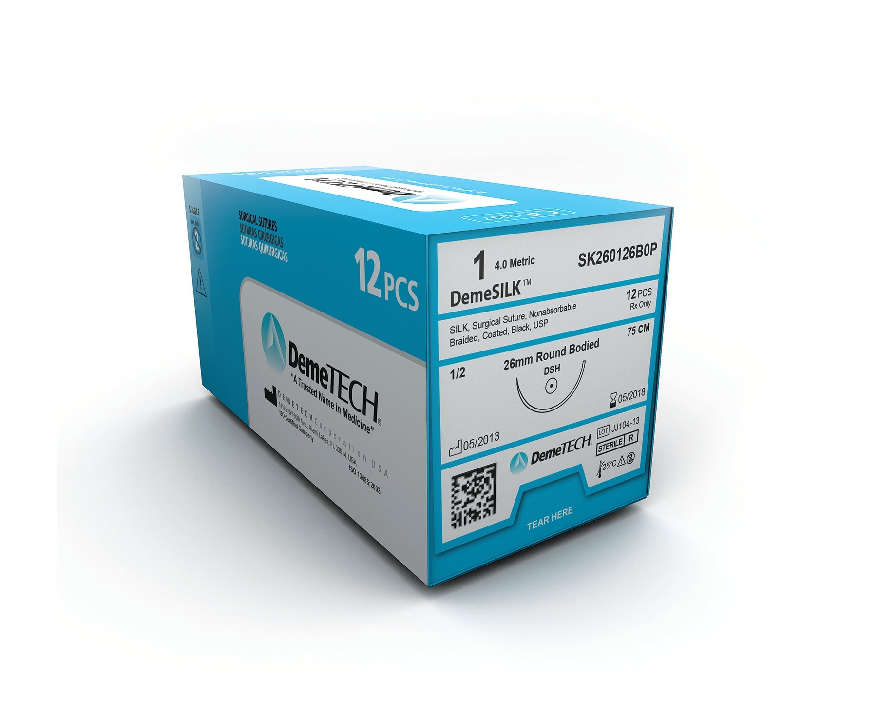DemeTECH Silk Sutures 12/bx