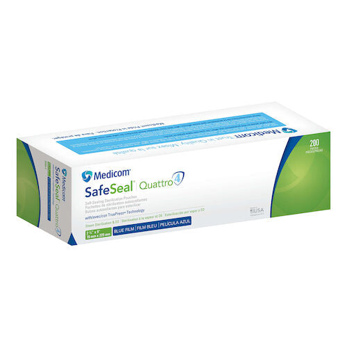 SafeSeal Quattro Self Sealing Sterilization Pouches with TruePress Technology