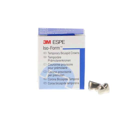 ISO-Form Temporary Tin-Silver Bicuspid Crowns