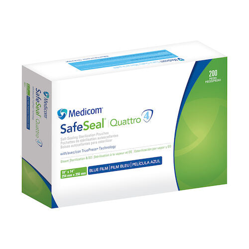 SafeSeal Quattro Self Sealing Sterilization Pouches with TruePress Technology