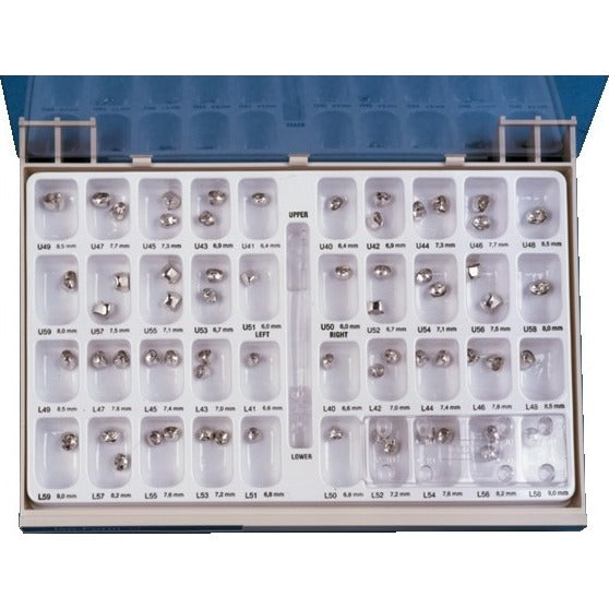 ISO-Form Temporary Tin-Silver Bicuspid Crowns