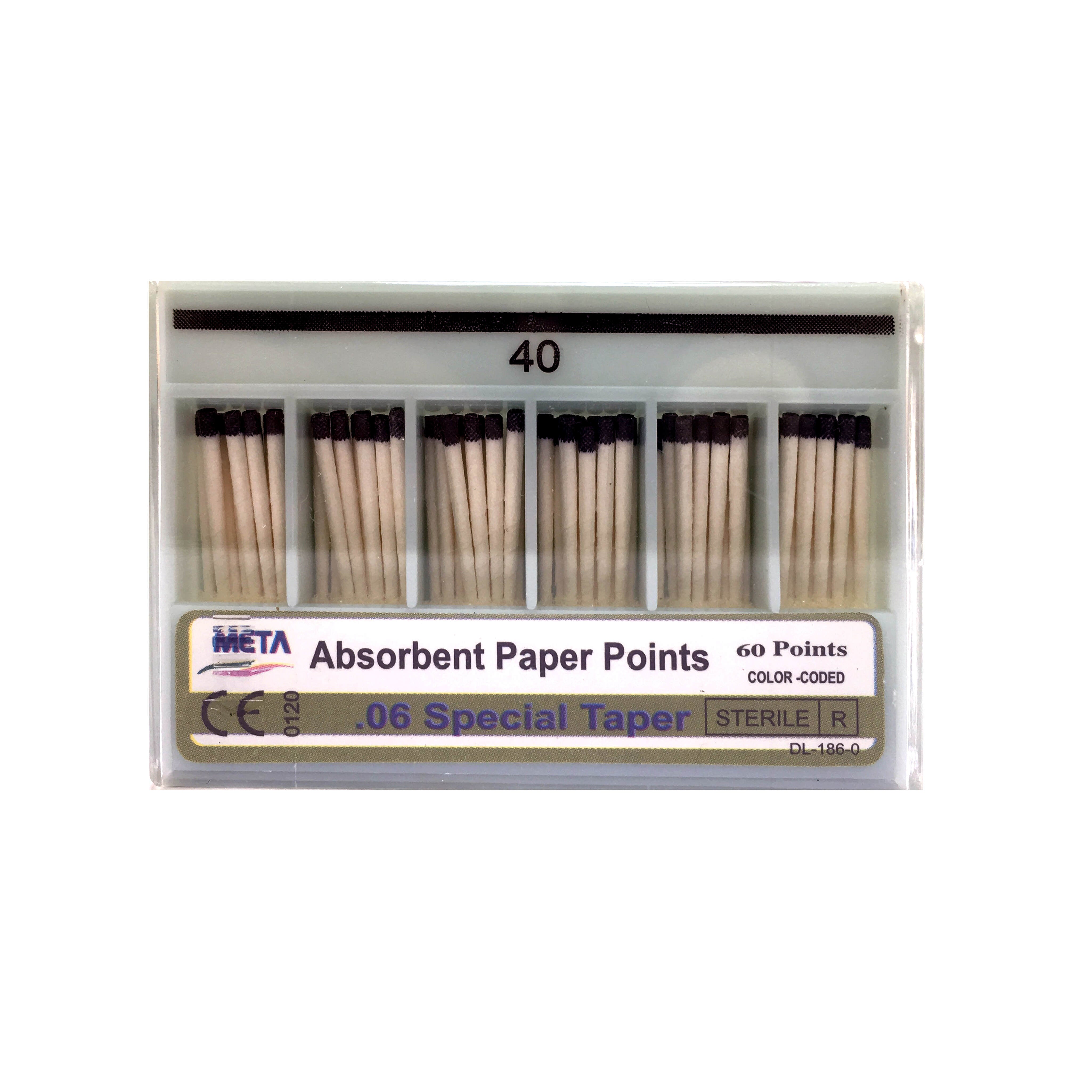.06 Taper Absorbent Paperpoints - Spillproof Slide Box