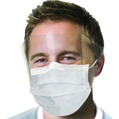 Crosstex - Ultra No-Fog - Face Mask w/Shield - 25-box - Blue ASTM 3