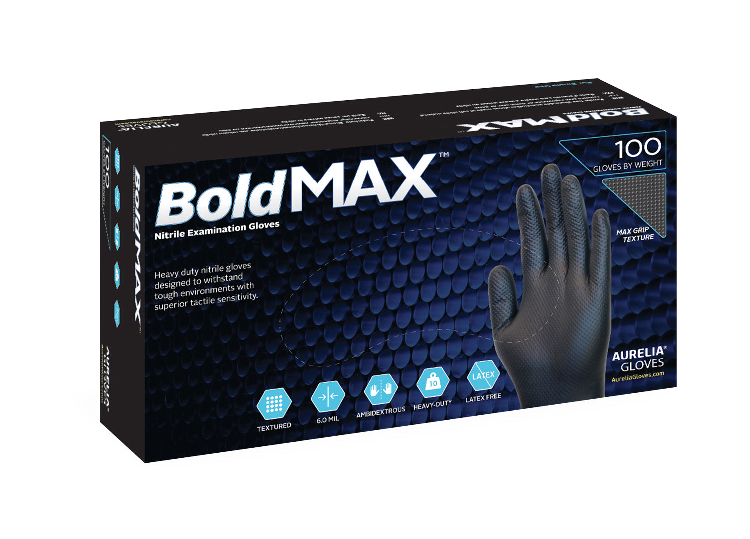 Aurelia Nitrile Exam Grade Latex Free Gloves - Boldmax