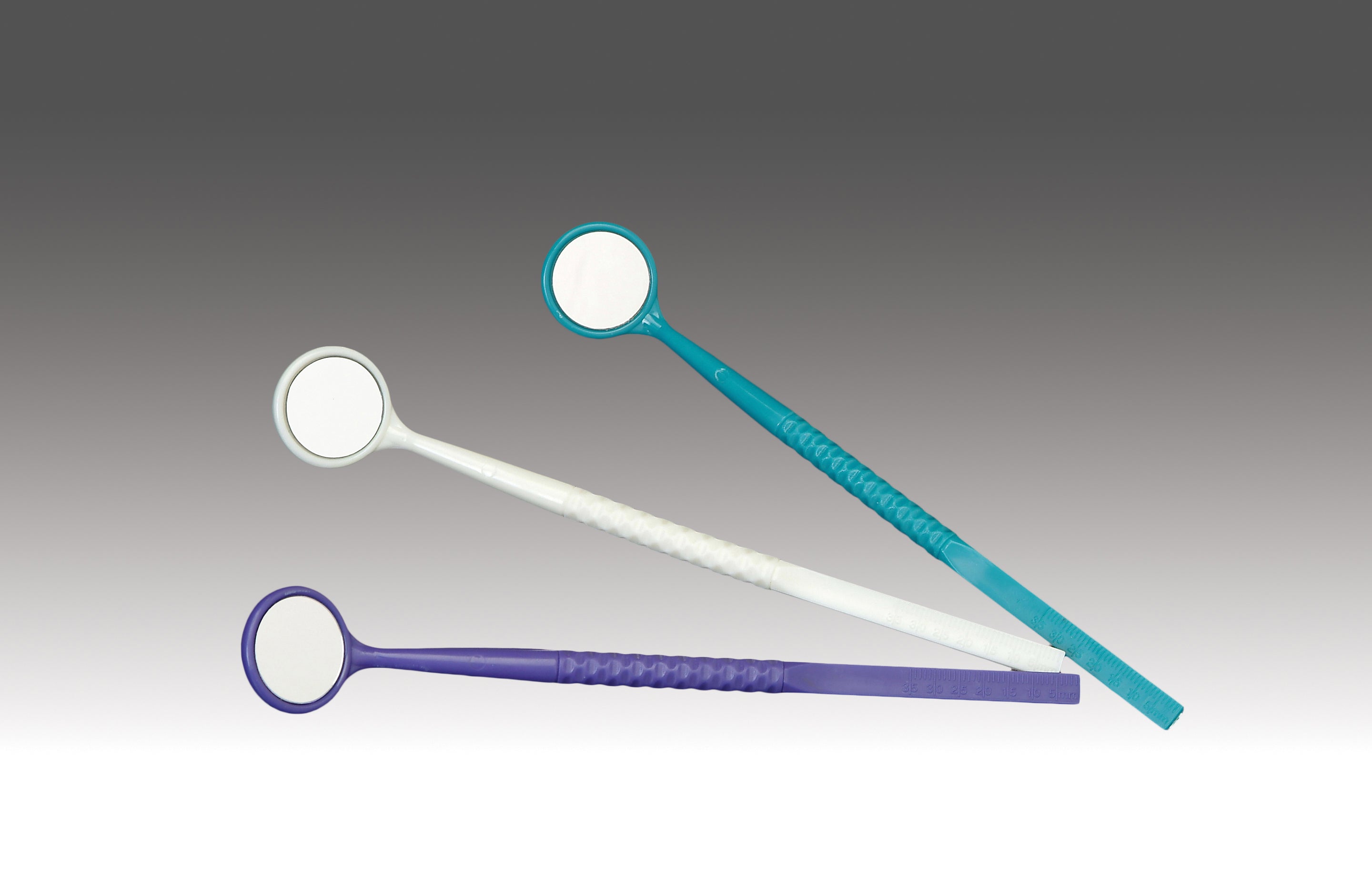 Plasdent Disposable Mouth Mirror • Front Surface • Mill Ruler
