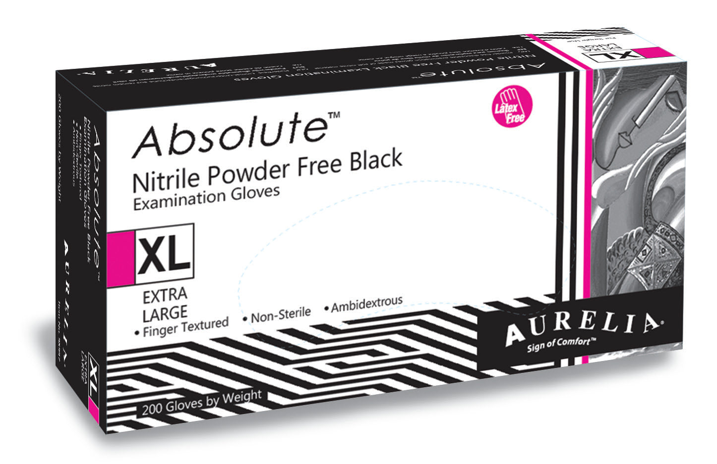 Aurelia Nitrile Black Gloves - Absolute