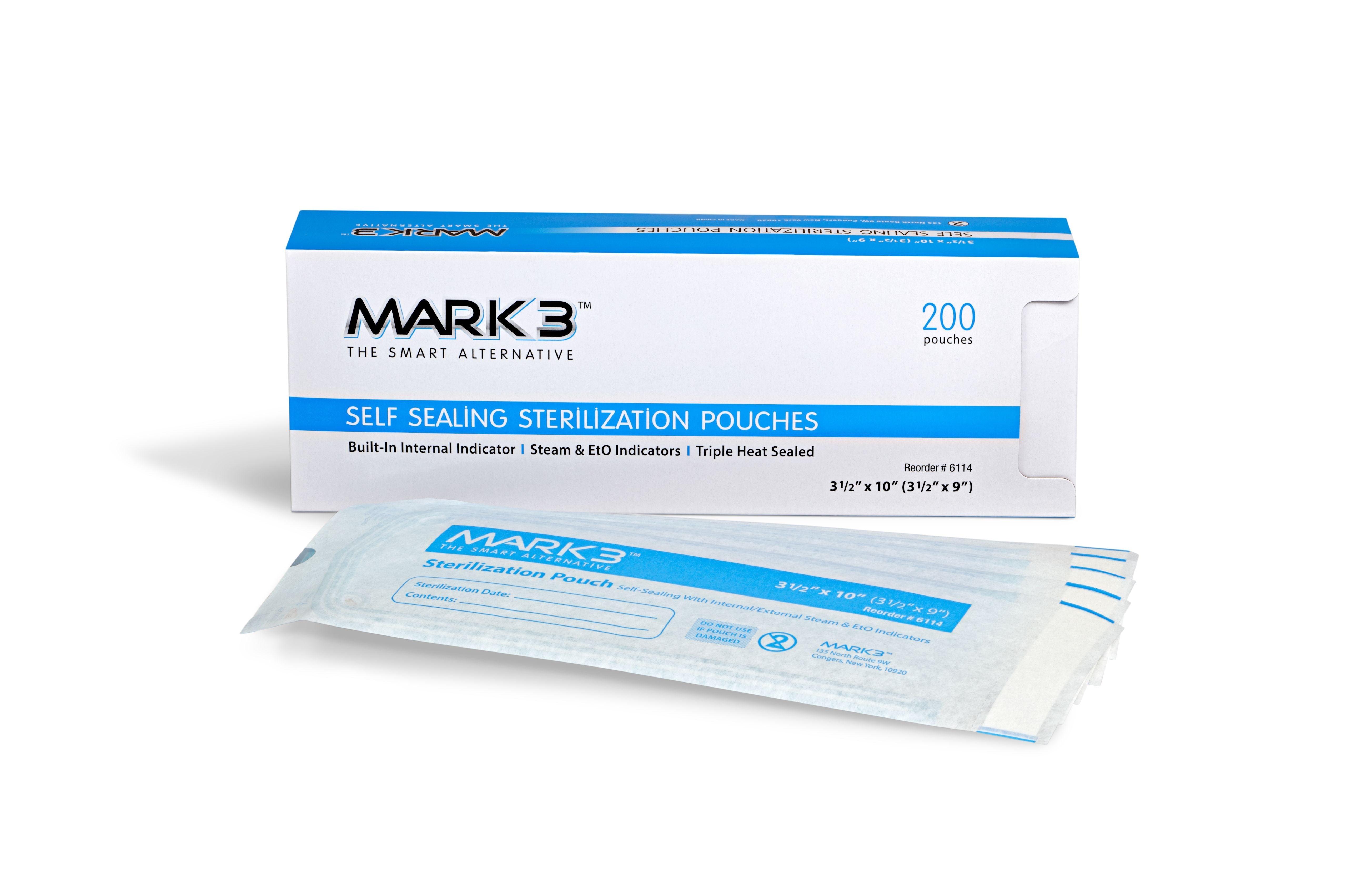 Self Sealing Sterilization Pouches 200/bx - MARK3