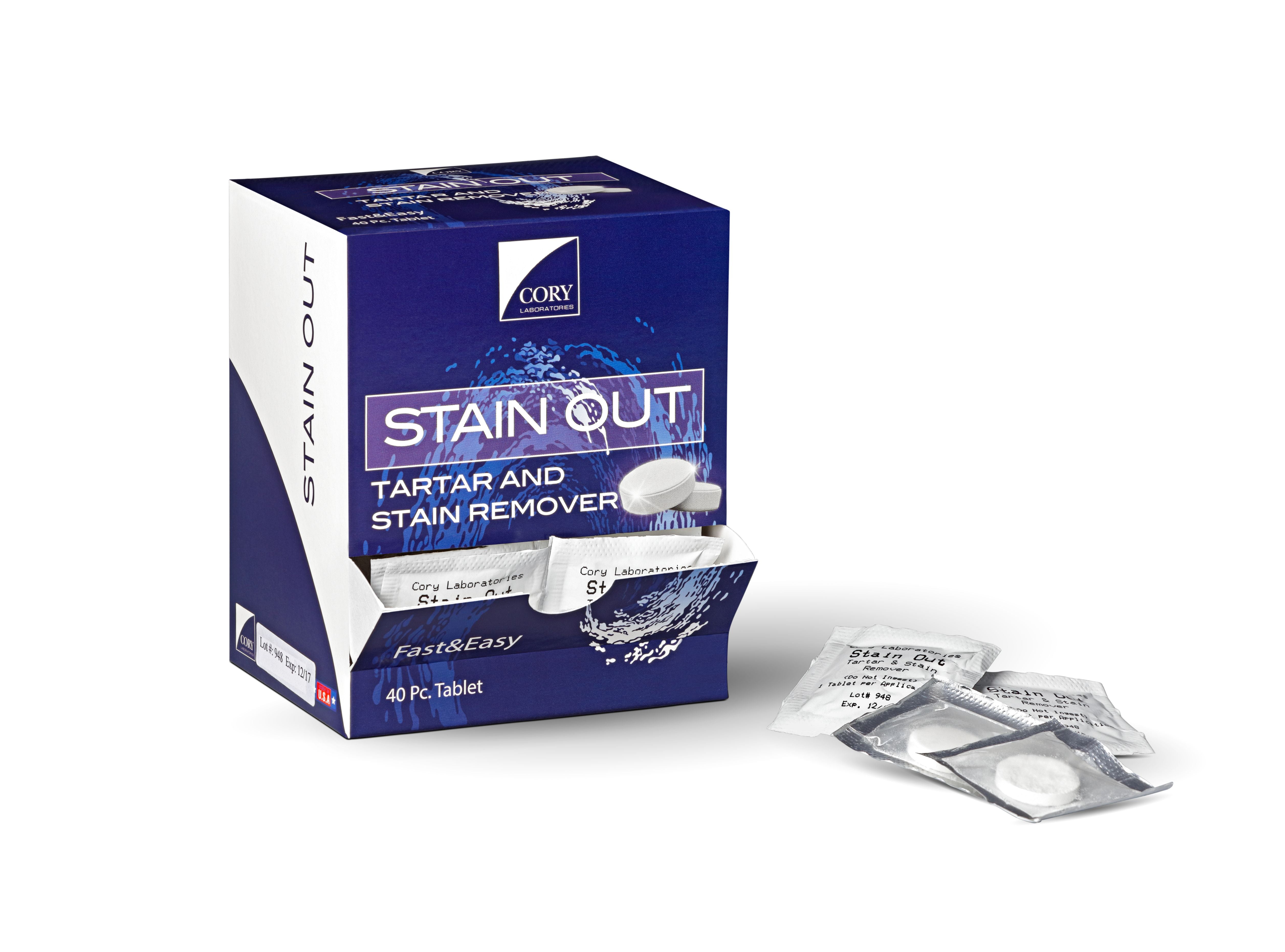 Stain Out - Tartar and Stain Remover Tablets 40/bx - Cory Labs
