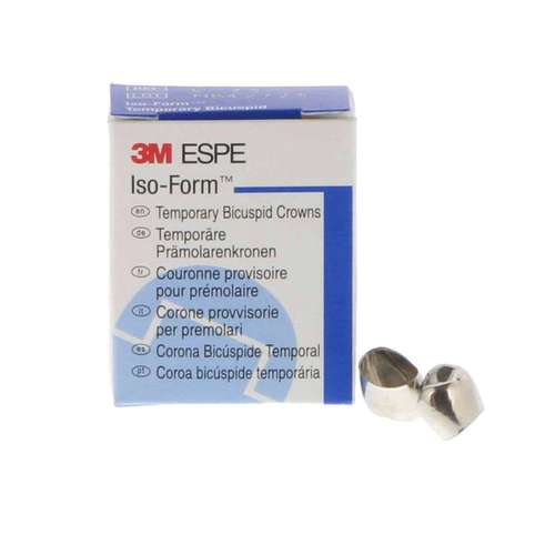 ISO-Form Temporary Tin-Silver Bicuspid Crowns