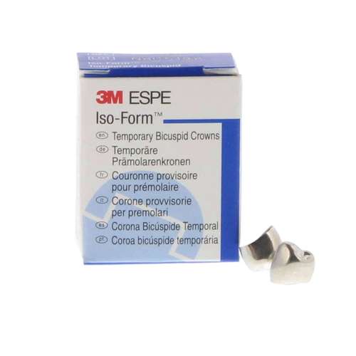 ISO-Form Temporary Tin-Silver Bicuspid Crowns